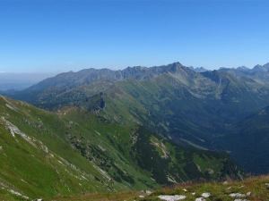 Widok na Tatry Wysokie z Czerwonych Wierchów