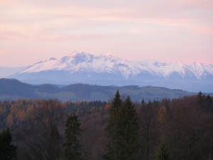 Widok na Tatry z Polany Litawcowej
